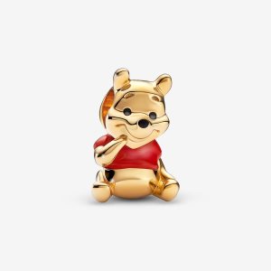 Charmsy Pandora Disney Winnie the Pooh Bear Złote | RB2863074