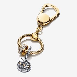 Charmsy Pandora Family Means Everything Golden Keychain Kolorowe | YX4867309