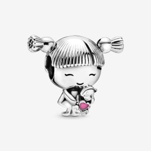 Charmsy Pandora Girl with Pigtails Srebrne | AV1760849