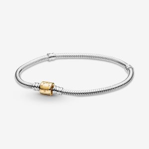 Charmsy Pandora Moments Barrel Clasp Snake Two-tone | TV2154069