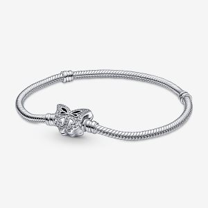 Charmsy Pandora Moments Butterfly Clasp Snake Srebrne | PC0512489