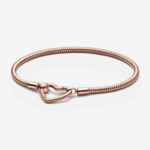 Charmsy Pandora Moments Closure Snake Różowe Złote | KX2175430