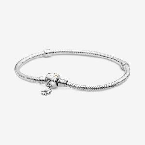 Charmsy Pandora Moments Daisy Flower Clasp Snake Srebrne | JR6081794