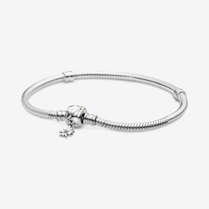 Charmsy Pandora Moments Daisy Flower Clasp Snake Srebrne | KP7824015