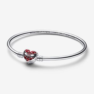 Charmsy Pandora Moments Marvel Spider-Man Mask Clasp Srebrne | VZ9431805
