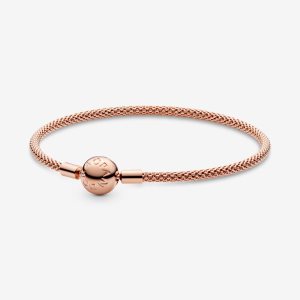 Charmsy Pandora Moments Mesh Różowe Złote | EY8715049