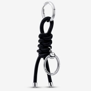 Charmsy Pandora Moments Skórzane-free Fabric Key Srebrne | UB9582170