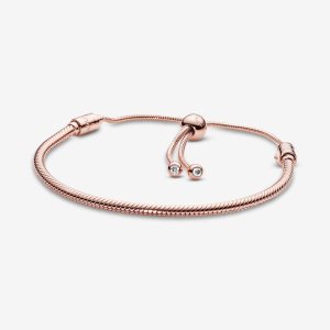 Charmsy Pandora Moments Snake Slider Różowe Złote | IV6089172