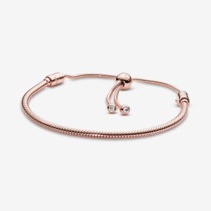 Charmsy Pandora Moments Snake Slider Różowe Złote | MJ0342187