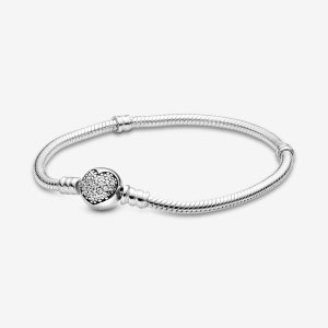 Charmsy Pandora Moments Sparkling Clasp Snake Srebrne | YZ5471293
