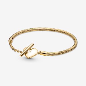 Charmsy Pandora Moments T-Bar Snake Złote | UW4821670