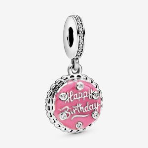 Charmsy Pandora Pink Birthday Cake Srebrne | QY7580342