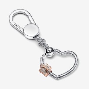 Charmsy Pandora Sparkling Paw Print Keychain Kolorowe | HT0192485