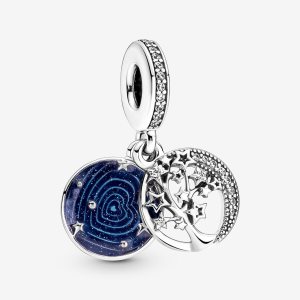 Dyndać Pandora Double Tree & Galaxy Moon Srebrne | CK0724916
