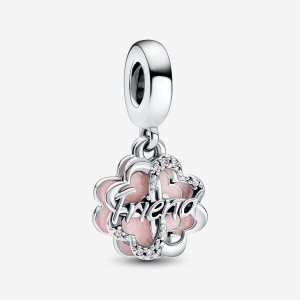 Dyndać Pandora Four-leaf Clover Friendship Double Srebrne | RK0951674