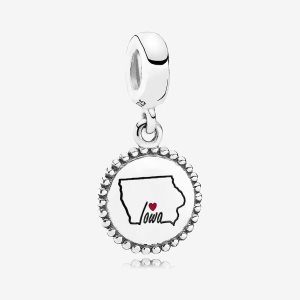 Dyndać Pandora Iowa State Charm Mixed Enamel Srebrne | BV4025971