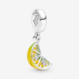 Dyndać Pandora Lemon Slice Sparkling Fruit Srebrne | JG0321964