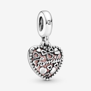 Dyndać Pandora Love Makes A Family with Pink Srebrne | UT3150798