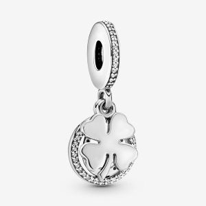 Dyndać Pandora Lucky Four-Leaf Clover Srebrne | QD7085162