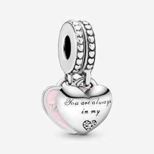 Dyndać Pandora Mother & Daughter Hearts with Clear CZ Srebrne | TI9273685