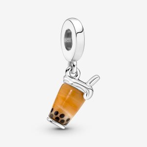 Dyndać Pandora Murano Glass Bubble Tea Srebrne | ZU8346719