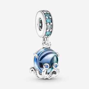 Dyndać Pandora Murano Glass Cute Octopus Srebrne | EF9840257