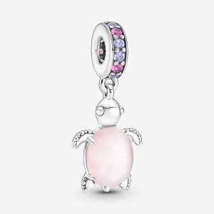 Dyndać Pandora Murano Glass Pink Sea Turtle Srebrne | JK2360598