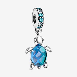 Dyndać Pandora Murano Glass Sea Turtle Srebrne | YA8103547