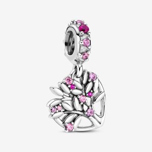 Dyndać Pandora Pink Family Tree Srebrne | LB9028456