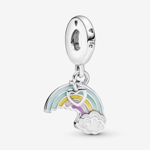 Dyndać Pandora Rainbow Cloud Srebrne | CA7352986