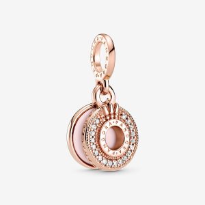 Dyndać Pandora Sparkling Pave Crown O Różowe Złote | MC0785249