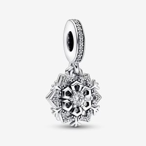 Dyndać Pandora Sparkling Snowflake Double Srebrne | SN3410872