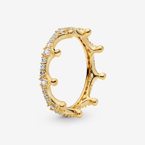 Możliwość Układania W Stos Pandora Clear Sparkling Crown Złote | JU1254873