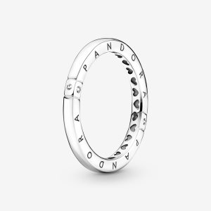 Możliwość Układania W Stos Pandora Logo & Hearts Srebrne | HD4360158