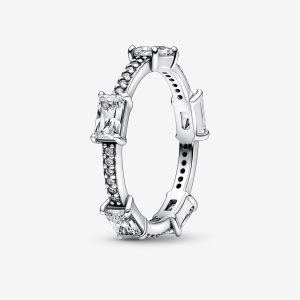 Możliwość Układania W Stos Pandora Rectangular Bars Sparkling Pave Srebrne | WK3801725