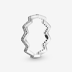 Możliwość Układania W Stos Pandora Shimmering Zigzag Srebrne | NY6178903
