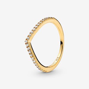 Możliwość Układania W Stos Pandora Sparkling Wishbone Złote | CE7984062