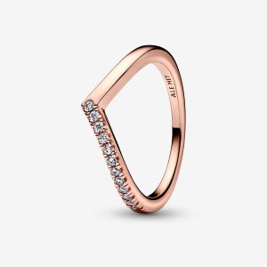 Możliwość Układania W Stos Pandora Timeless Wish Half Sparkling Różowe Złote | YC1683274