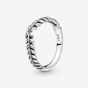 Możliwość Układania W Stos Pandora Wheat Grains Wishbone Srebrne | KO6439725