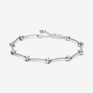 Non-Charms Pandora Sparkling Pave Bars Srebrne | WD7203518