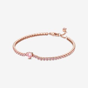 Non-Charms Pandora Sparkling Tenisa Różowe Złote | NR8645729