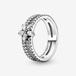 Oświadczenie Pandora Sparkling Snowflake Double Srebrne | VW9680753