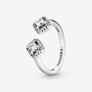 Oświadczenie Pandora Square Sparkle Open Srebrne | JW7568913