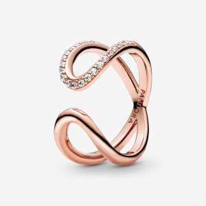 Oświadczenie Pandora Wrapped Open Infinity Różowe Złote | AD8325016