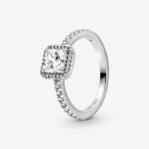 Pasjans Pandora Square Sparkle Srebrne | YR8539271