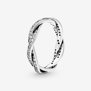 Pasmo Pandora Twist Of Fate with Clear CZ Srebrne | NR0684715