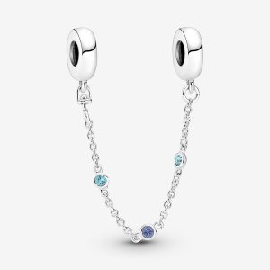 Safety Pandora Triple Blue Stone Srebrne | IR7213698