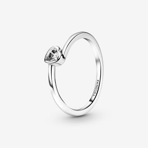Serce Pandora Clear Tilted Srebrne | CW8249367