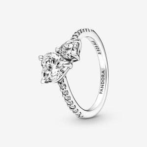 Serce Pandora Double Sparkling Srebrne | LW9805361