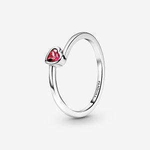 Serce Pandora Red Tilted Srebrne | GU2901873